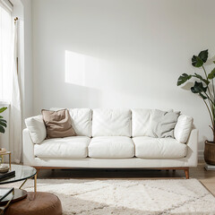 modern living room interior design with white sofa