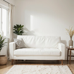 modern living room interior design with white sofa