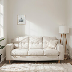 modern living room interior design with white sofa