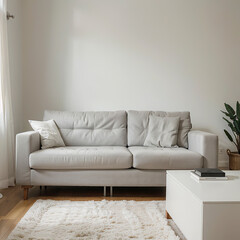 modern living room interior design with white sofa