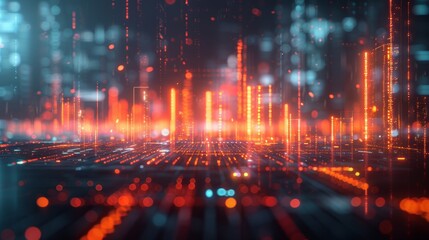 Fototapeta premium High-angle perspective of a highly detailed 3D render of a business graph