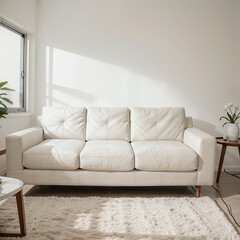 modern living room interior design with white sofa