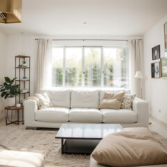 Fototapeta premium modern living room interior design white sofa