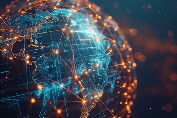 A glowing globe with numerous lights