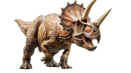 Fototapeta premium Majestic Triceratops Dinosaur Isolated on White Background