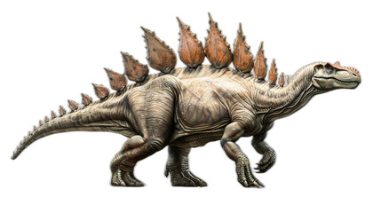 Obraz premium Majestic Stegosaurus Dinosaur Isolated on White Background - Prehistoric Animal Concept