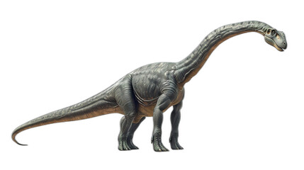 Naklejka premium Majestic Diplodocus Dinosaur Isolated on White Background for Science Education and Paleontology Concepts