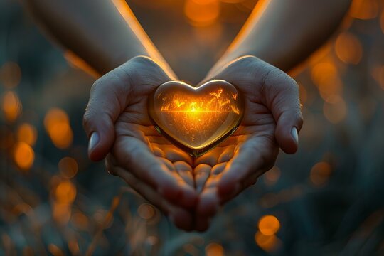 Person holding heart shape