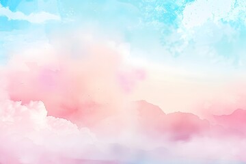 Delicate watercolor painting with soft pastel pink and calming sky blue tones.