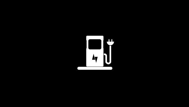 Animated Electric car charging station icon.