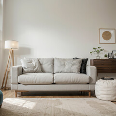 modern living room interior design with white sofa