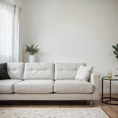modern living room interior design with white sofa