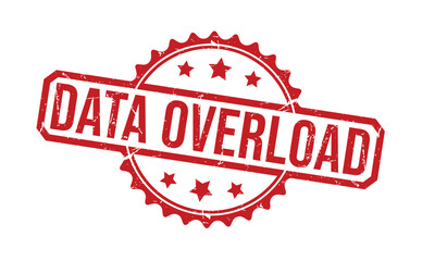 Data Overload red rubber stamp vector design.