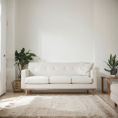 modern living room interior design with white sofa