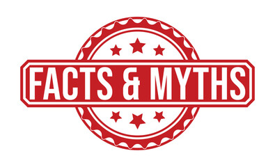 Facts & Myths Red Rubber Stamp vector design.