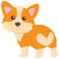 Vector illustration cute doodle corgi puppy for digital stamp,greeting card,sticker,icon,design
