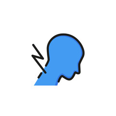 Neck pain icon. Linear style illustration. Osteoporosis, scoliosis, spinal pain. Body aches concept. For health, medicine, illness