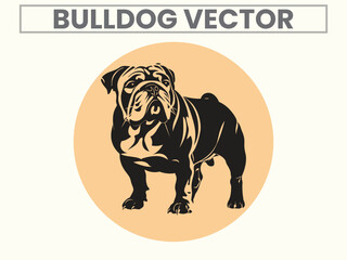 Black silhouette set of Bulldog for Bulldog Lover.