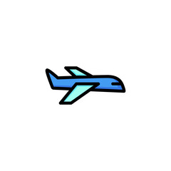 Icon of passenger plane. Airport, airline, jetliner. Transportation concept. Can be used for topics like journey, transit, business trip