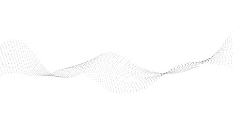 Fototapeta premium Abstract halftone flowing dots wave curved lines, frequency sound, technology curve dots lines. Digital future technology concept, science, banner, template, wallpaper, business, games. Vector