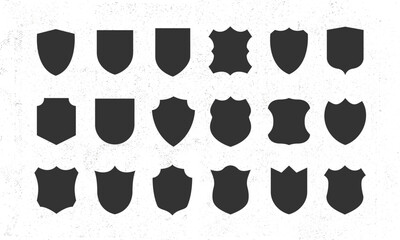 Shield silhouettes. Vintage shield templates for logo, crest, emblem. Shield templates. Vector illustration