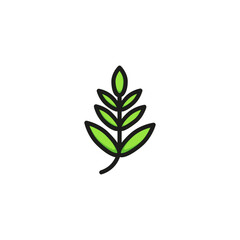Rowan leaf. Flat thin line illustration. Plant, flora, foliage. Leaf concept. For nature, ecology, environment