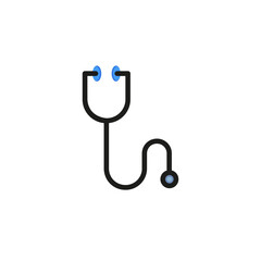 Stethoscope. Flat thin line illustration. Medical equipment, heartbeat, general practitioner. Doctor concept. For health, medicine, hospital