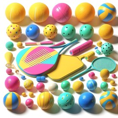 set of colorful balloons isolated, baby toys transparent background, colorful plastic toys