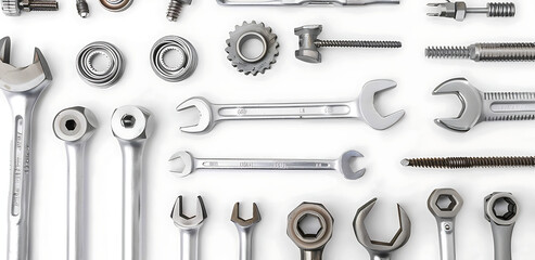 Obraz premium Papa Tools on white background for fathers day