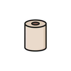 Icon of toilet paper. Roll, sanitary, tissue. Hygiene concept. Can be used for topics like healthcare, restroom, lavatory