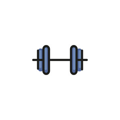 Icon of weight barbell. Gym equipment, Olympic games, strength. Sport concept. Can be used for topics like workout, fitness, bodybuilding