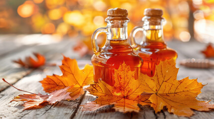 Canadian maple syrup. Sweet natural liquid