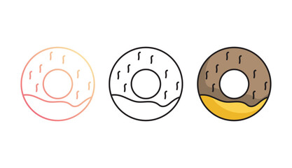 Donuts icon design with white background stock illustration