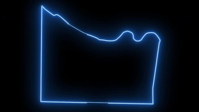 map of Morgan County in Alabama with a blue glowing neon effect