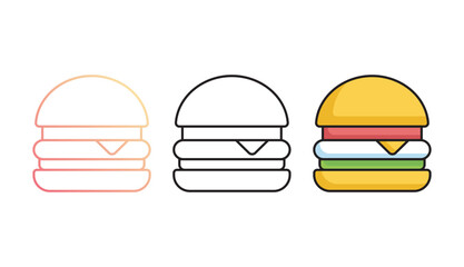 Burger icon design with white background stock illustration