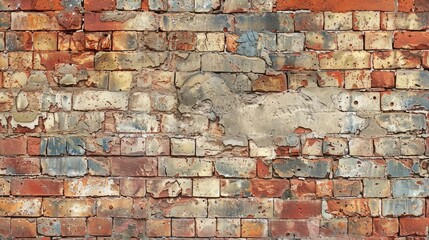 Textured surface of an old brick wall.