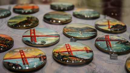 Magnets depicting the Golden Gate from San Francisco