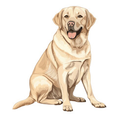 Happy Yellow Labrador Dog Vector