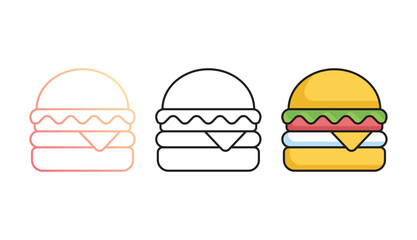 Burger icon design with white background stock illustration
