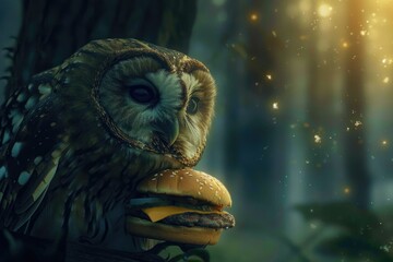  Who knew owls love burgers?.Burger King's new Owl-approved Whopper is made with 100% real beef, lettuce, tomato, onion, and pickles