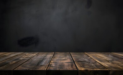 Wooden Table with Dark Background for Product Display