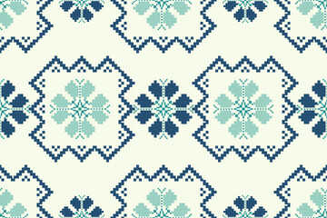 Pixel ethnic pattern oriental traditional. design fabric pattern textile African Indonesian Indian seamless Aztec style abstract vector illustration for print clothing, texture, fabric, wallpaper, dec