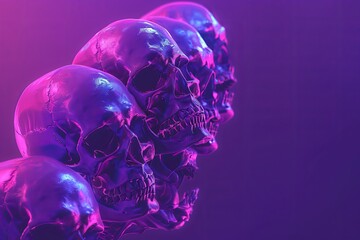 abstract background with glowing skulls