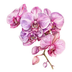 Fototapeta premium Pink orchid isolated on white background