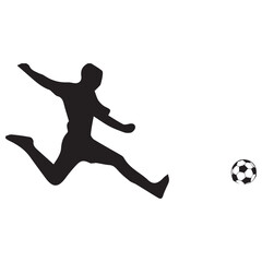 Soccer players, group of footballers. Set of isolated vector silhouettes. Team sport