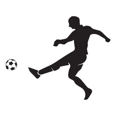 Soccer players, group of footballers. Set of isolated vector silhouettes. Team sport