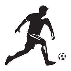 Soccer players, group of footballers. Set of isolated vector silhouettes. Team sport
