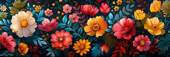 Vibrant Array of Colorful Flowers Displayed in Close-Up. Feria de las Flores Day.