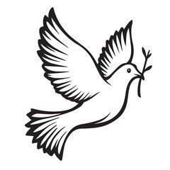 White Dove in Flight Vector