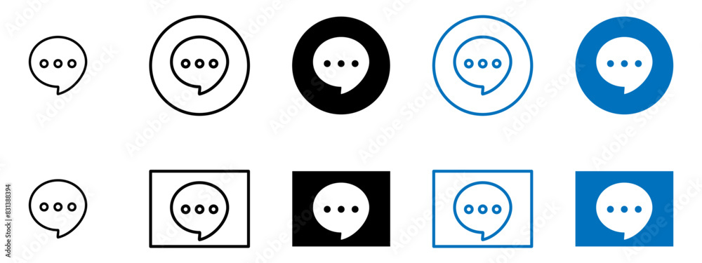 Wall mural comment icon speech bubble symbol collection. chat message icons or talk message bubbles. editable s